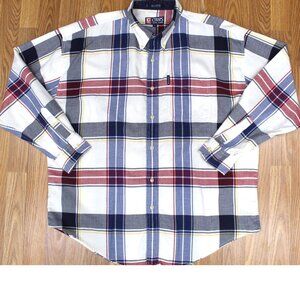VTG CHAPS RALPH LAUREN REGULAR FIT SHIRT 100% COTTON WINDOW PANE X-LARGE, XL